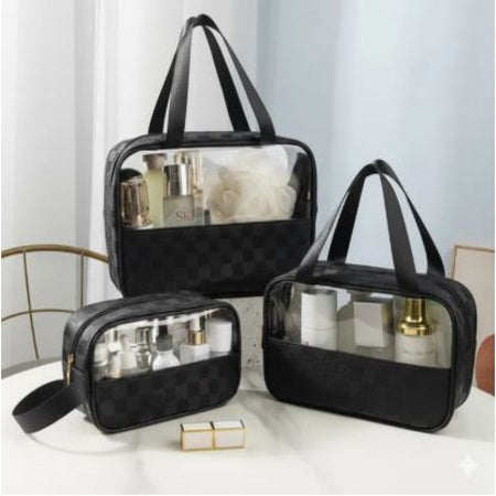 3 Pcs Transparent Cosmetic Bag - Main Image