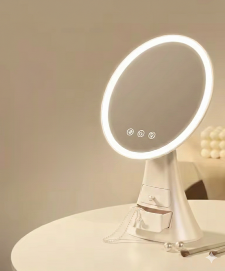 smart touch makeup mirror with drawer image 5
