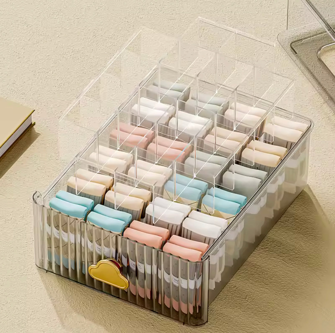 transparent drawer style storage box main image