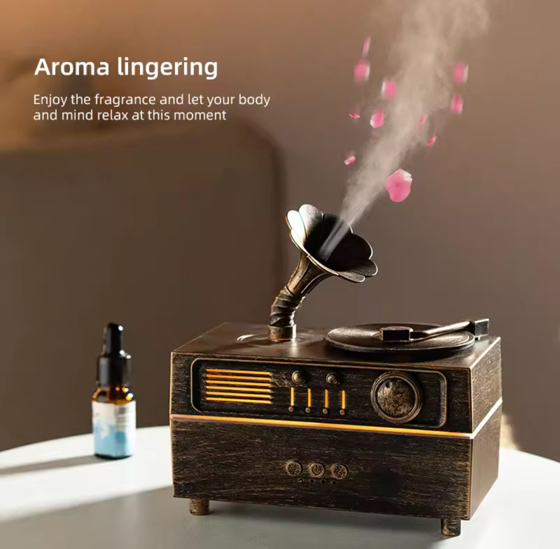 vintage gramophone bluetooth speaker with humidifier image 7