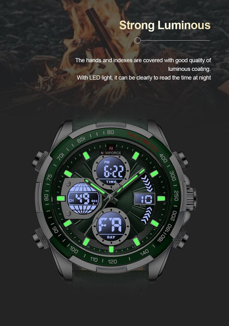 Overfly 9197 Naviforce Analog-Digital Dual Time Chronograph Watch image 7