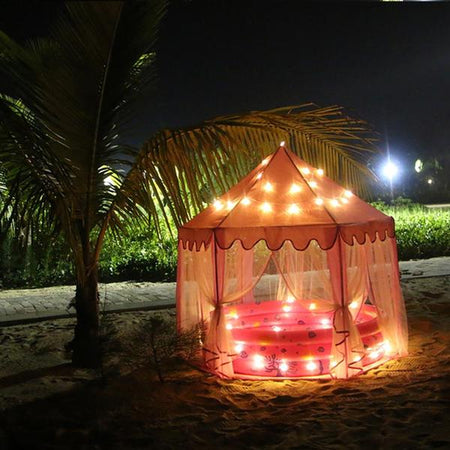 Princess Tent Girls Pink Large Playhouse With Lights for Indoor and Outdoor
