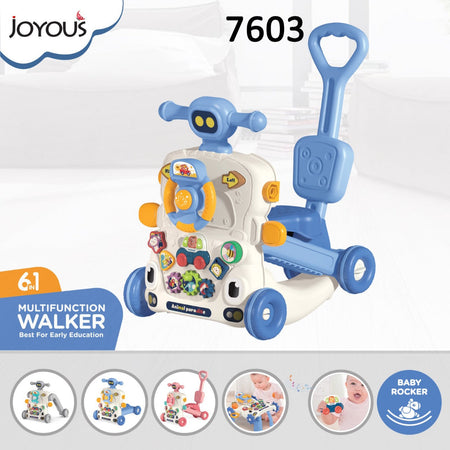 6 In 1 Activity Walker For Toddlers Blue