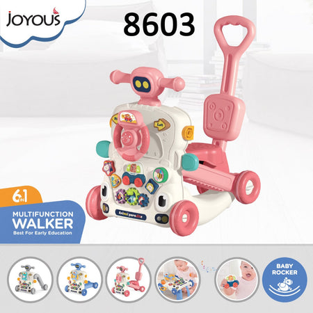 6 In 1 Activity Walker For Toddlers Pink