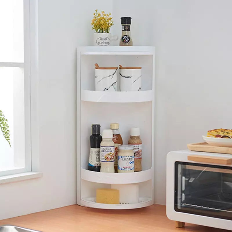3 Layers 90 Degree Kitchen Bathroom Corner 360 Rotating Privacy Cover Multipurpose Storage Shelf Rack Cabinet / Multipurpose Storage Shelf Rack Cabinet (3 Layers image 3