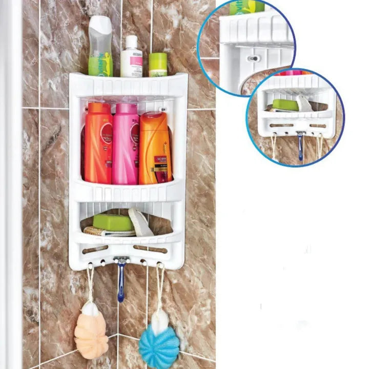 3 Tier Plastic Corner Shelf Organizer Cabinet Bathroom Kitchen Sundries Storage Rack main image