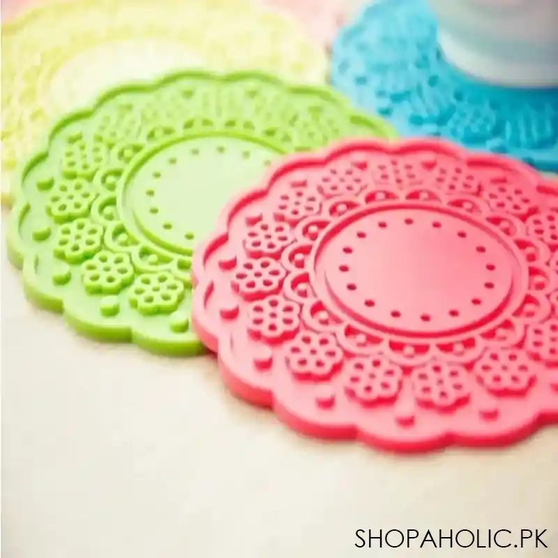 6pcs semi transparent candy color cup mat image3
