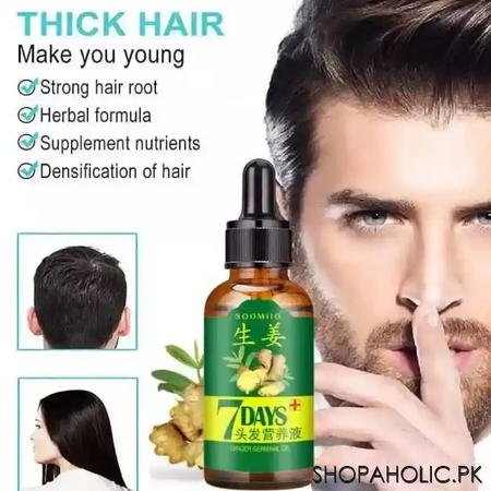 7 days ginger germinal hair oil for hair regrowth, 30ml image5