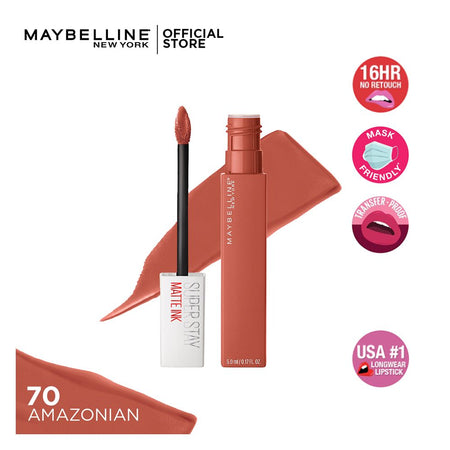 Maybelline New York Superstay Matte Ink Lipstick, 70 Amazonian - Main Image