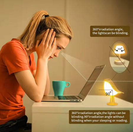 wooden touch led bird glow night lamp image 3
