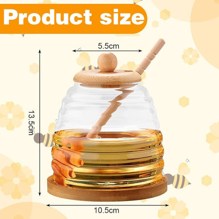 Glass Honey Pot With Spoon - Image 5