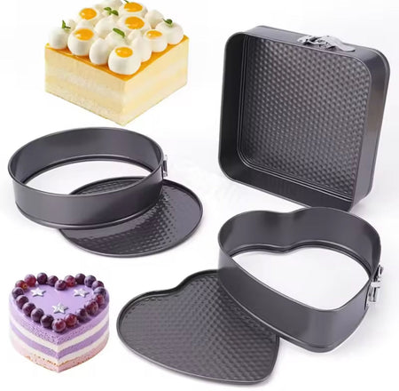 set of 3 carbon steel cake molds image 2