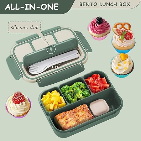 Bento Lunch Box 4 Compartments Leak Proof Lunch Container 1200ml image 5