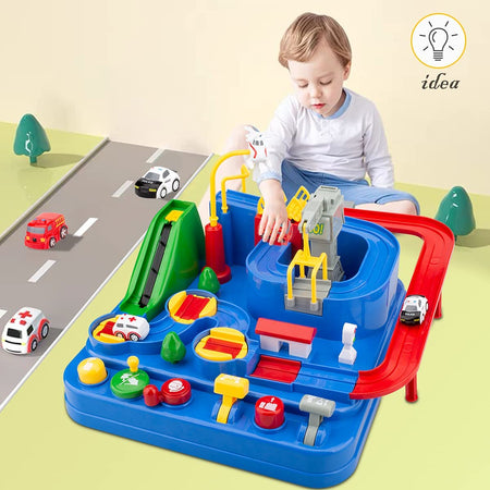 Car Adventure Race &amp; Rescue Track With Magnetic Cars
