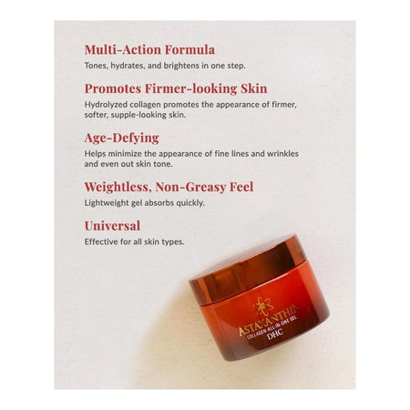 DHC Astaxanthin Collagen All-in-One Gel, Brightening Daytime Facial Moisturizer, Toning, Hydrating, Collagen, Fragrance and Colorant Free, For All Types Of Skin, 80g - Image 3