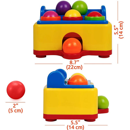 Hammer Table Ball Pound Toy for Kids, Educational Activity Toy Game with 6 Different Colored Balls