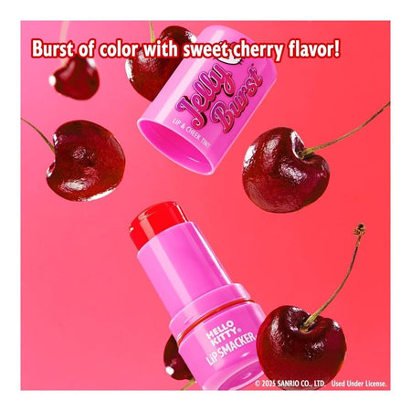 Lip Smacker Hello Kitty So Jelly Lip & Cheek Tint, Moisturizing Sheer & Buildable Color - Cherry, 7.6g - Image 2