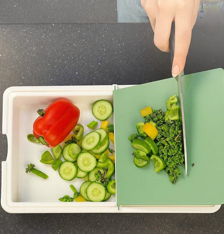 foldable cutting board with strainer image 2