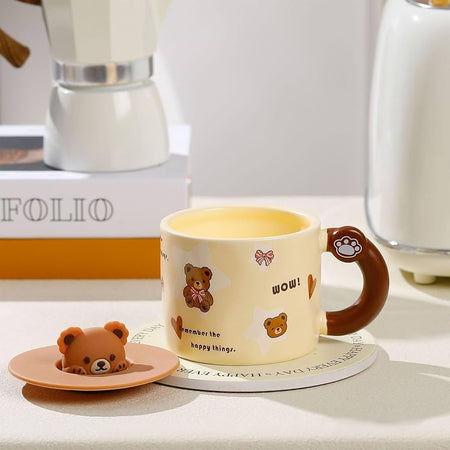 400ml ceramic coffee mug with silicone lid image 2