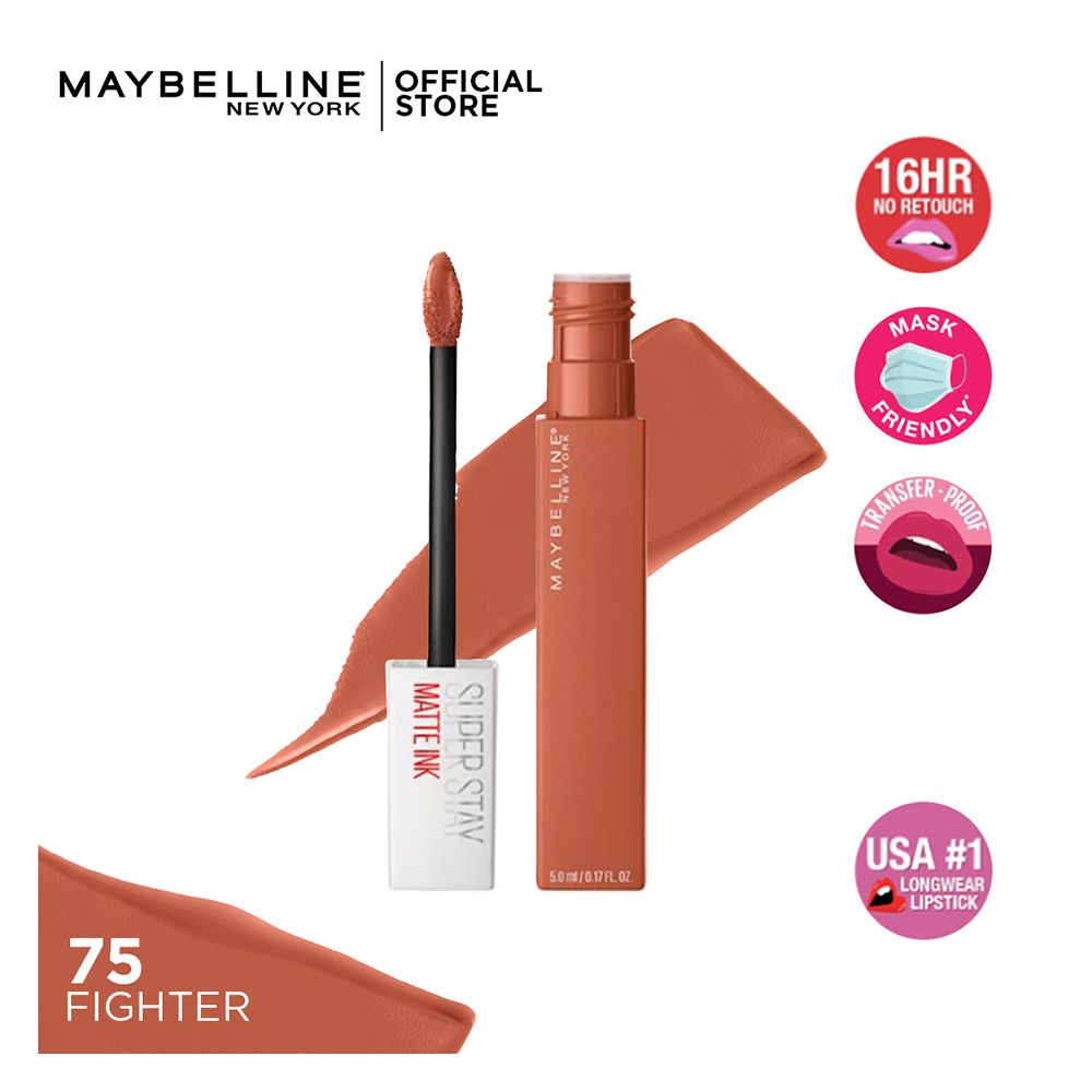 Maybelline New York SuperStay Matte Ink Liquid Lipstick 16HR Long-Lasting High Pigment Waterproof - 75 Fighter - Main Image