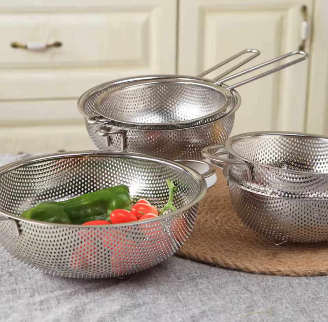 Stainless Steel Colander With Double Handle - image 1