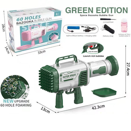60-Hole Rocket Launcher Bubble Machine Bubble Gun