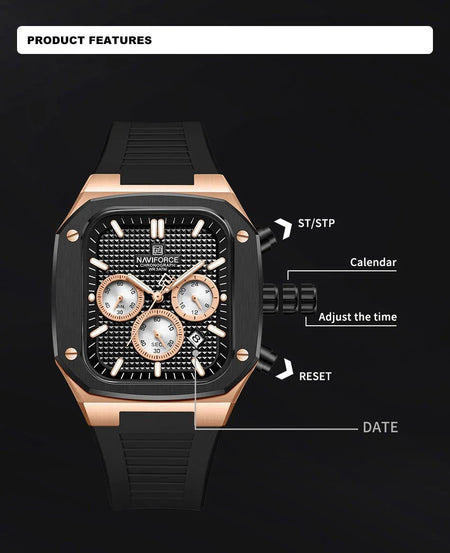 Naviforce NF-8037 Square Chronograph Edition image 4