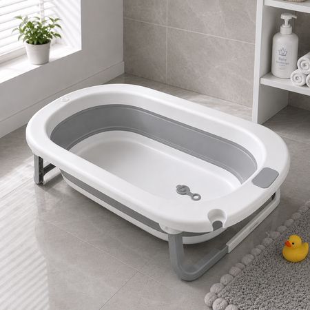 Joyous 5-In-1 Foldable Baby Bath Tub - Grey