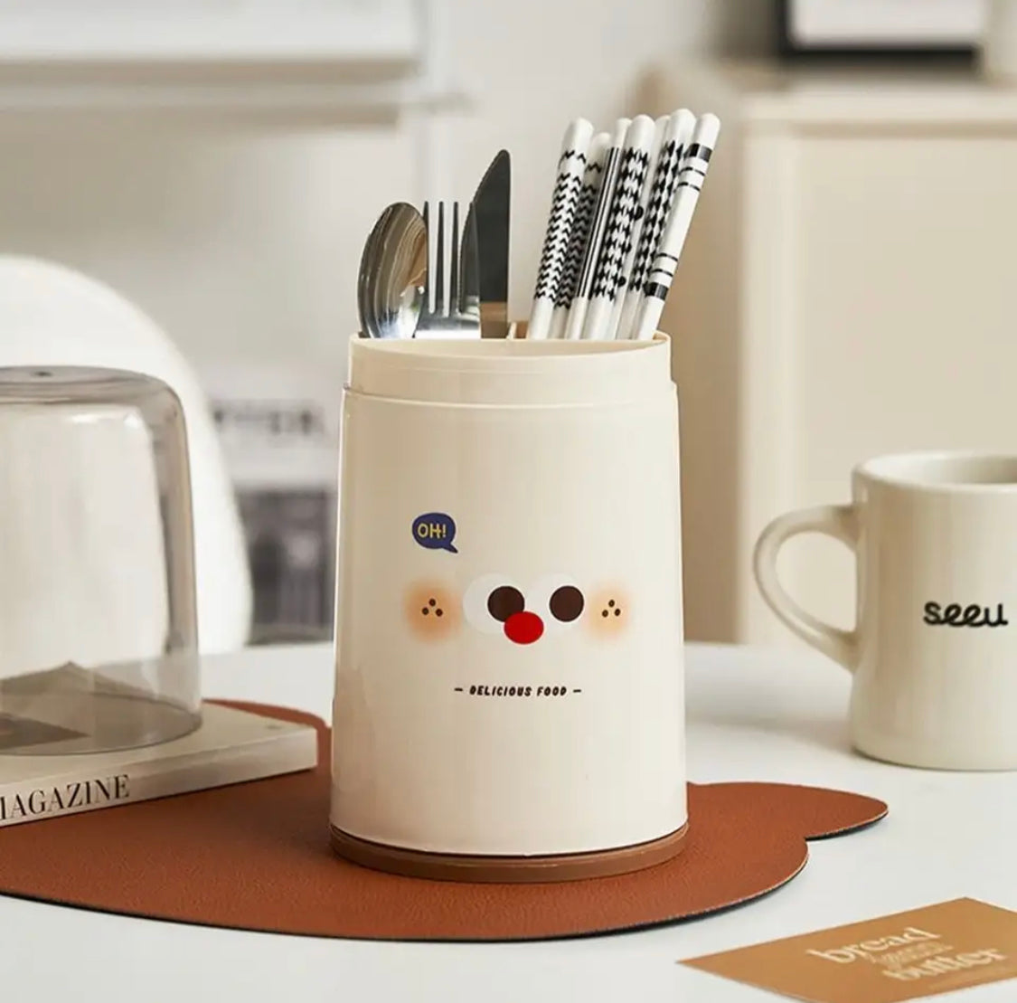 Plastic Round Cutlery Storage Organizer - image 4