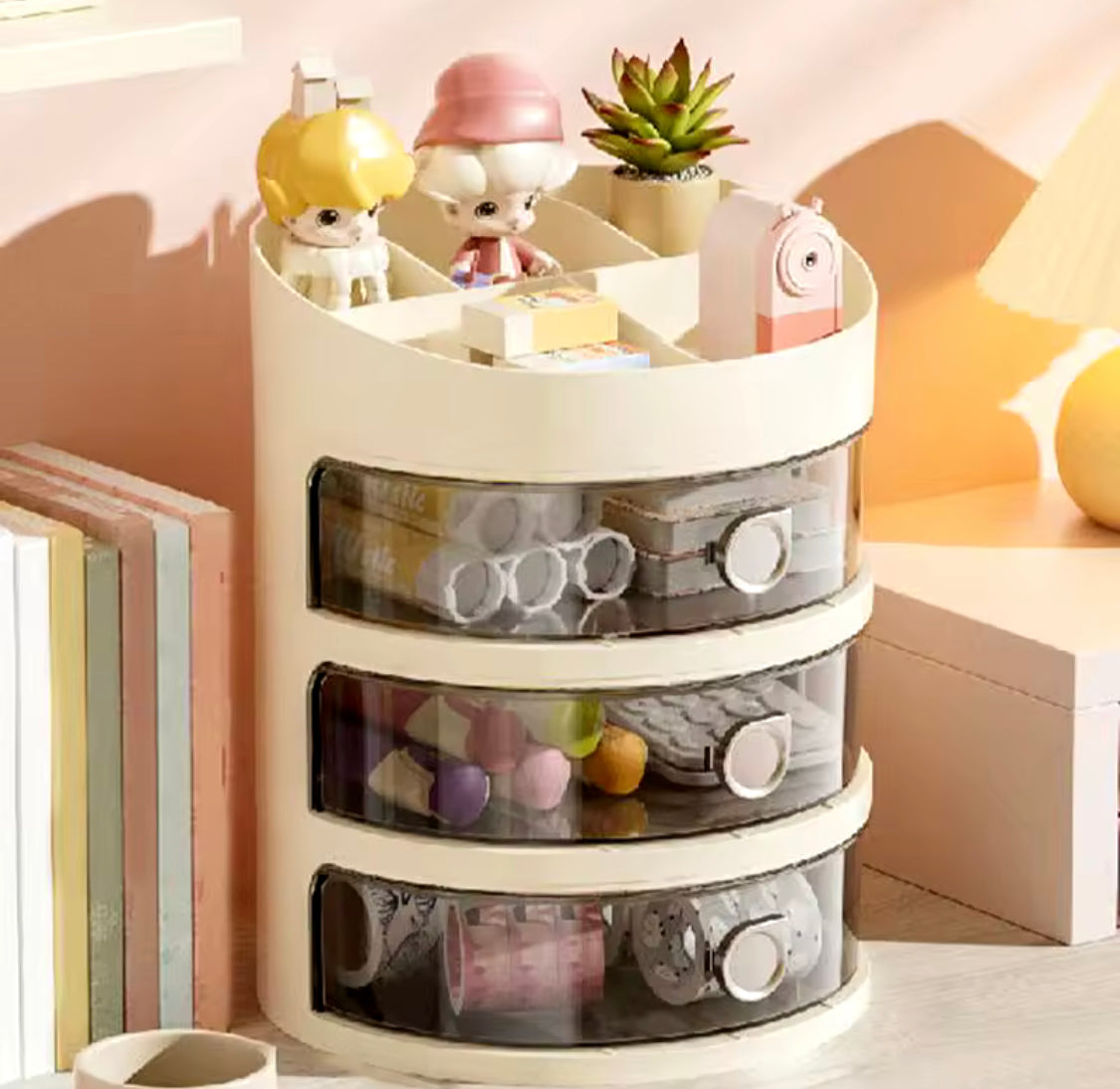 3 Layer Round Jewellery Storage Box - image 4