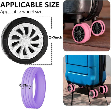 4 pcs silicone luggage wheels protector image 6