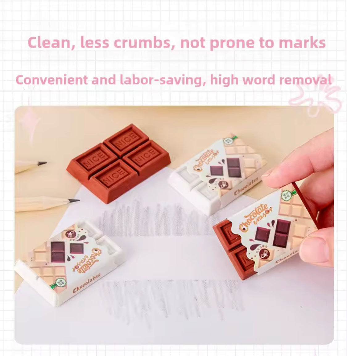 kids cute chocolate eraser image 3
