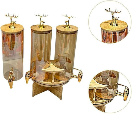 3 in 1 rotating glass beverage dispenser with deer lid image 6