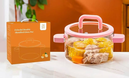 cooking glass pot with silicone handle image 2