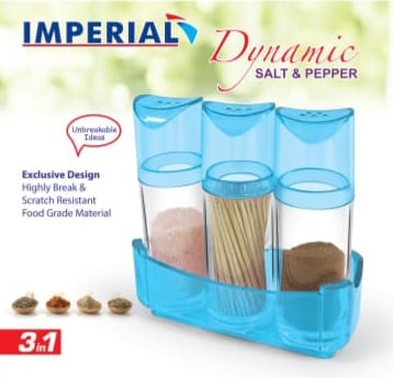 Imperial Dynamic Salt & Pepper Condiment & Spice Rack 3 in 1/ Masala box image 2