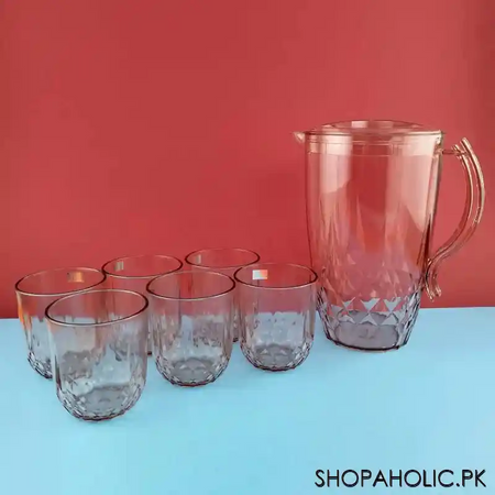 7pcs acrylic diamond jug and glass set image2
