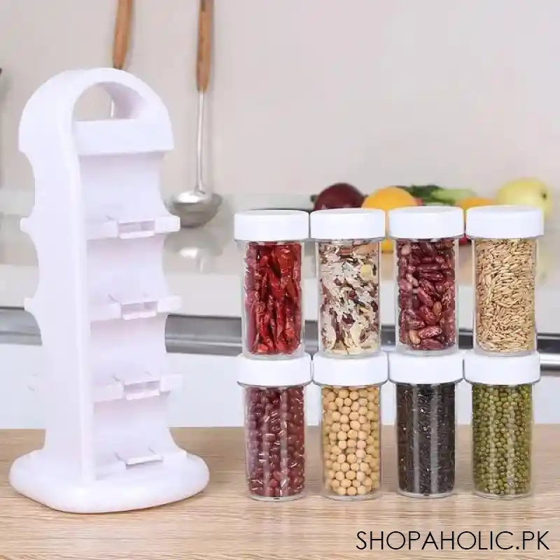 8 pcs revolving spice rack image2