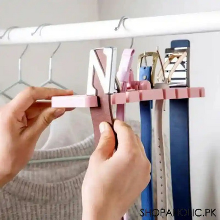 8 slots belt & tie hanger image3