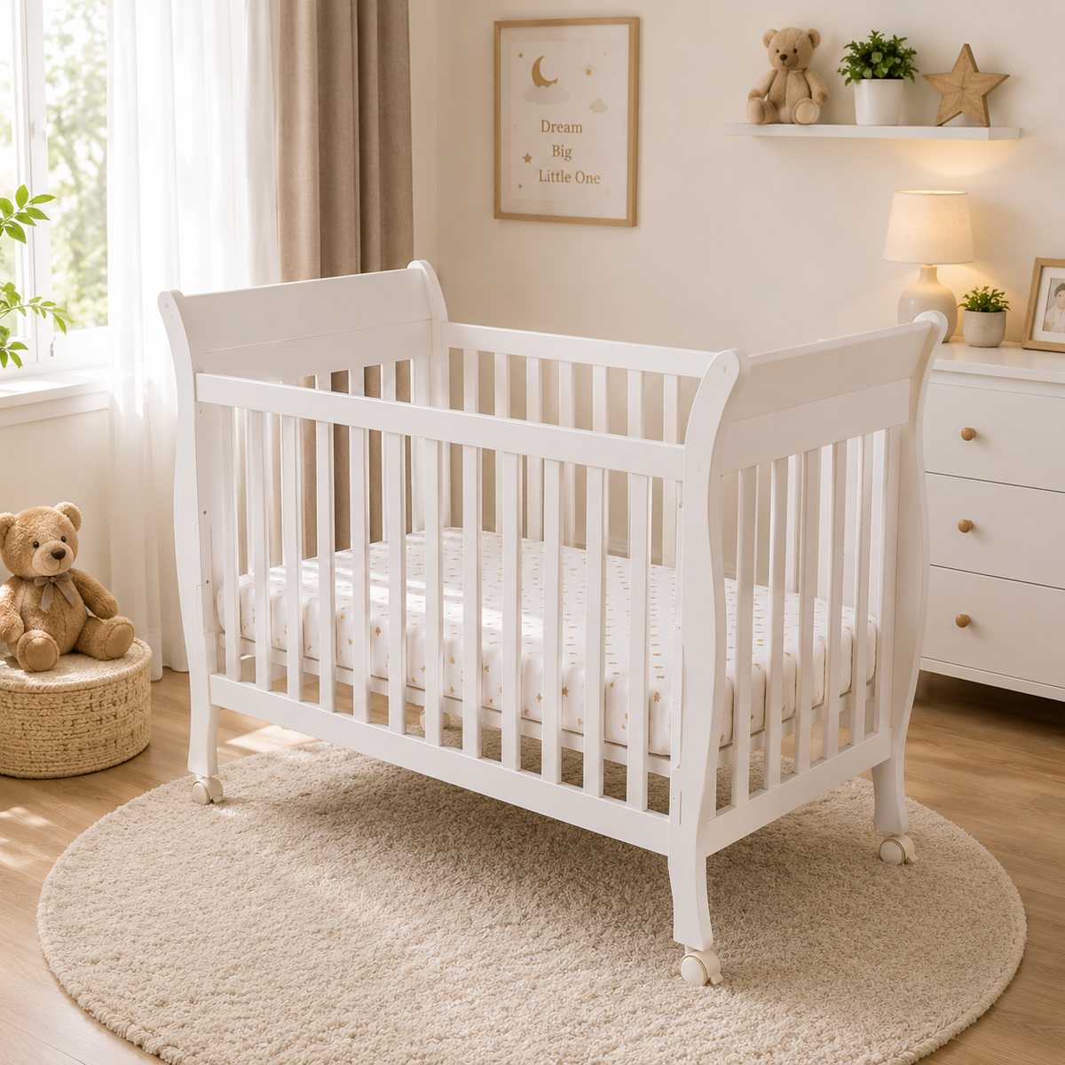 Foldable Wooden Baby Crib