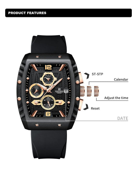 Naviforce NF 8025 Square Edition For Men image 4