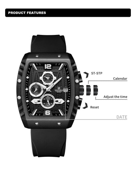 Naviforce NF 8025 Square Edition For Men image 11