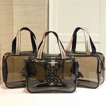 set of 3 transparent bear cosmetic pouch image 7