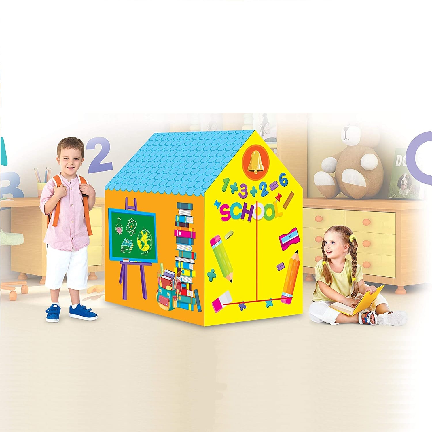 Back To School Tent House for Kids Yellow