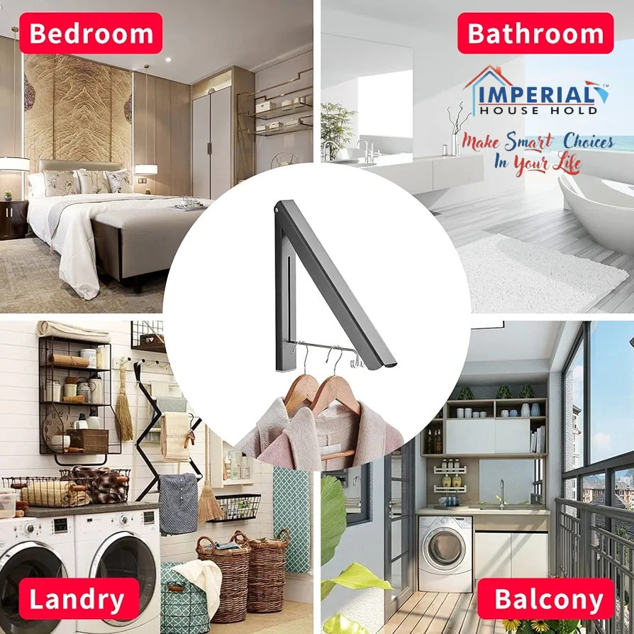 Imperial Retractable Wall-Mounted Cloth Rack – Space-Saving Drying Solution main image