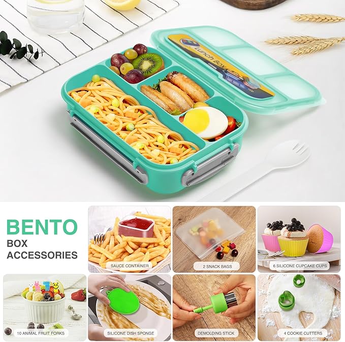 Bento Lunch Box 4 Compartments Leak Proof Lunch Container 1200ml main image