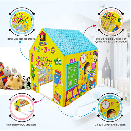 Back To School Tent House for Kids Yellow