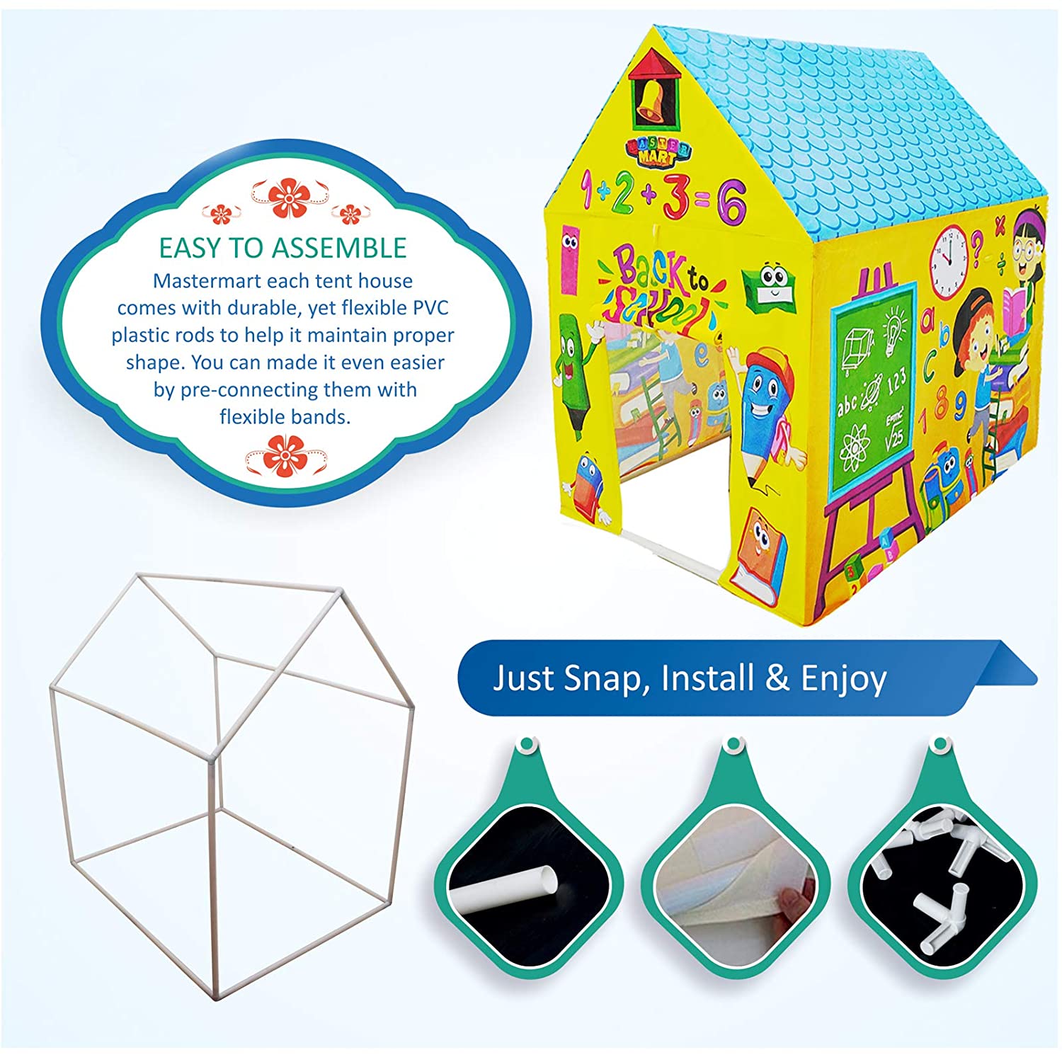 Back To School Tent House for Kids Yellow
