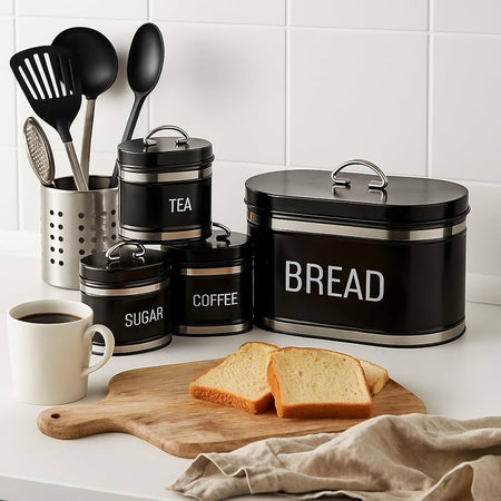 set of 4 bread bin and canister set image 4