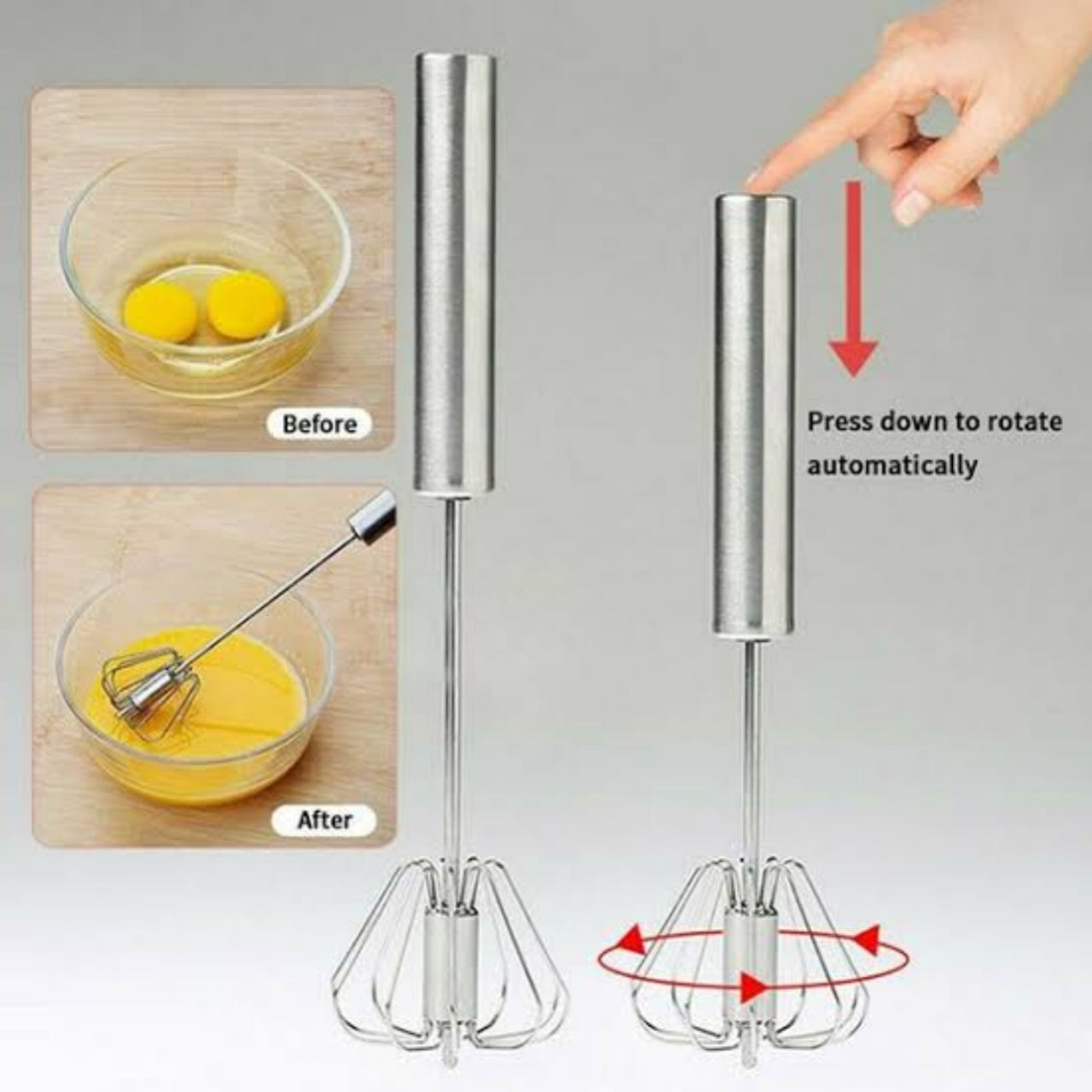 Manual Self-Turning Egg & Coffee Mixer image 2