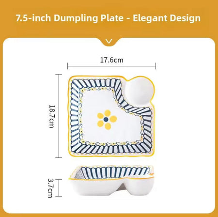 ceramic plate with sauce compartment image 4